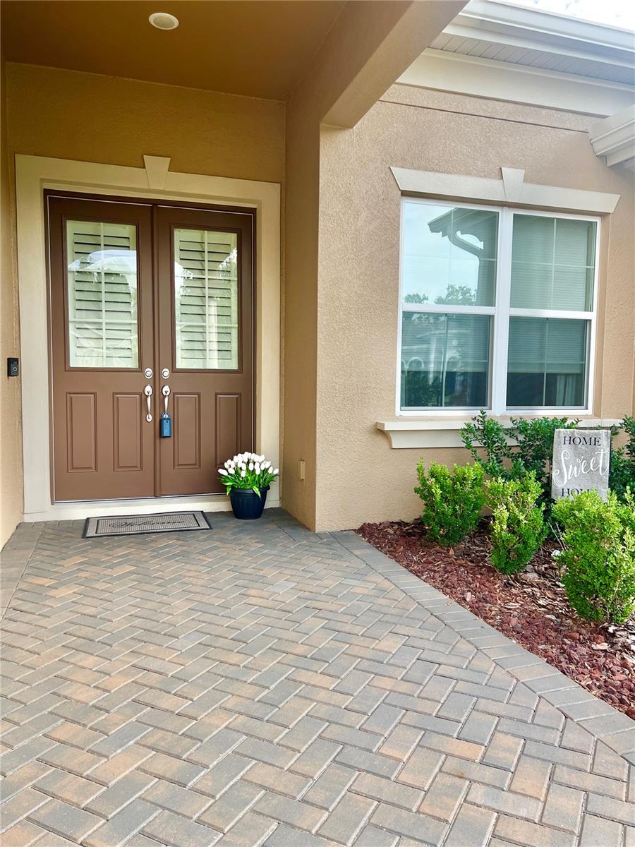 A welcoming porch greets you with style.