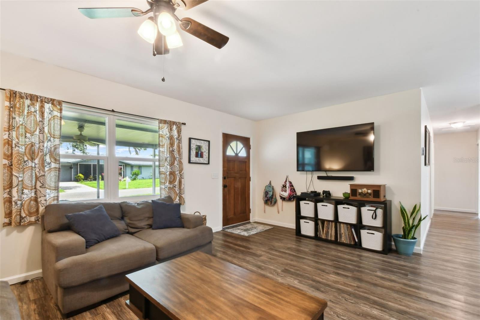 Living room and entry door