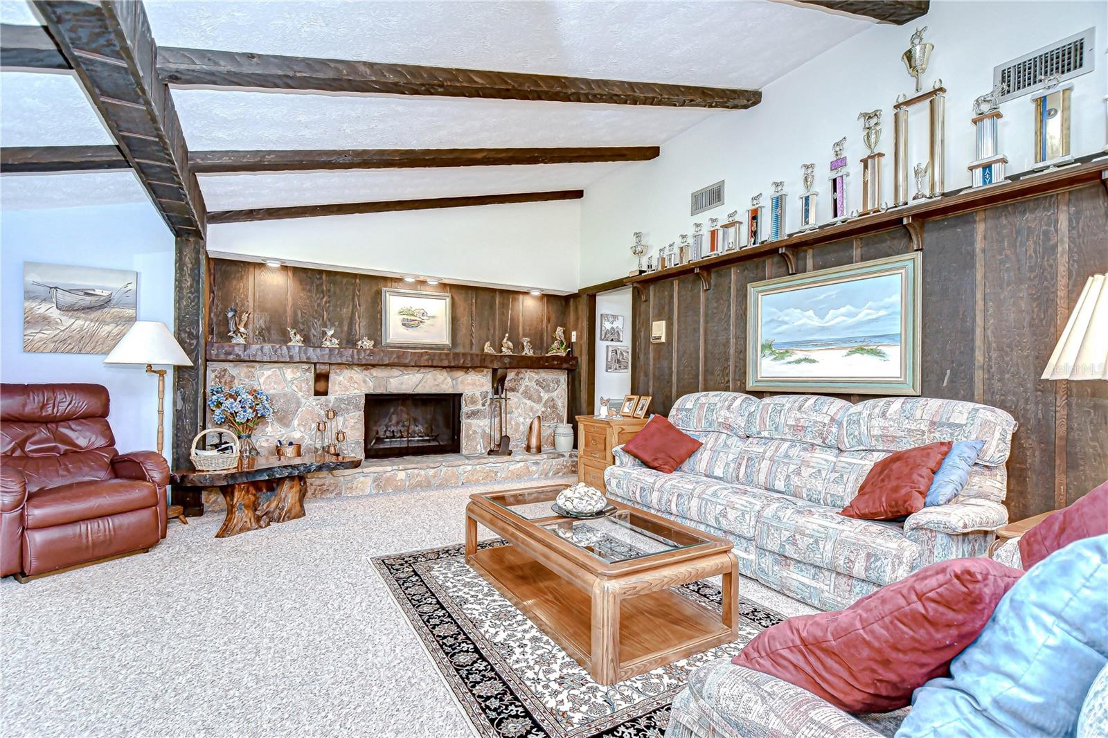 Wood-burning fireplace!