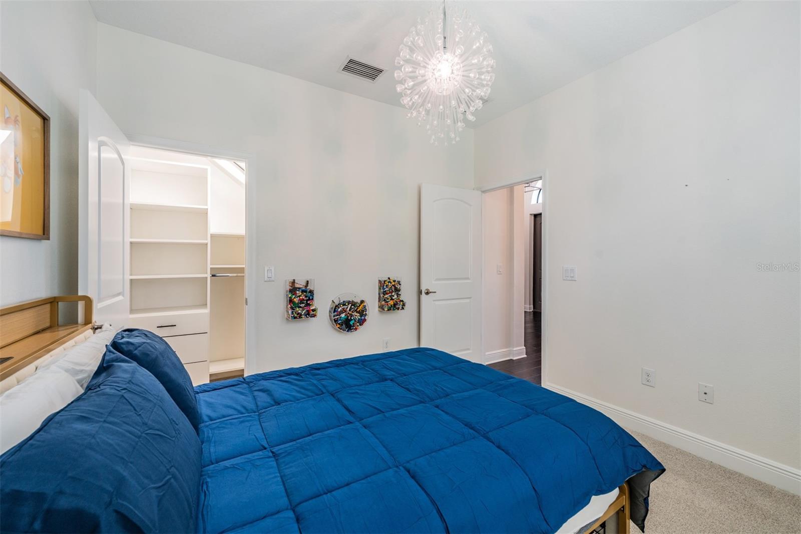Bedroom 3 closet, also with custom built-ins