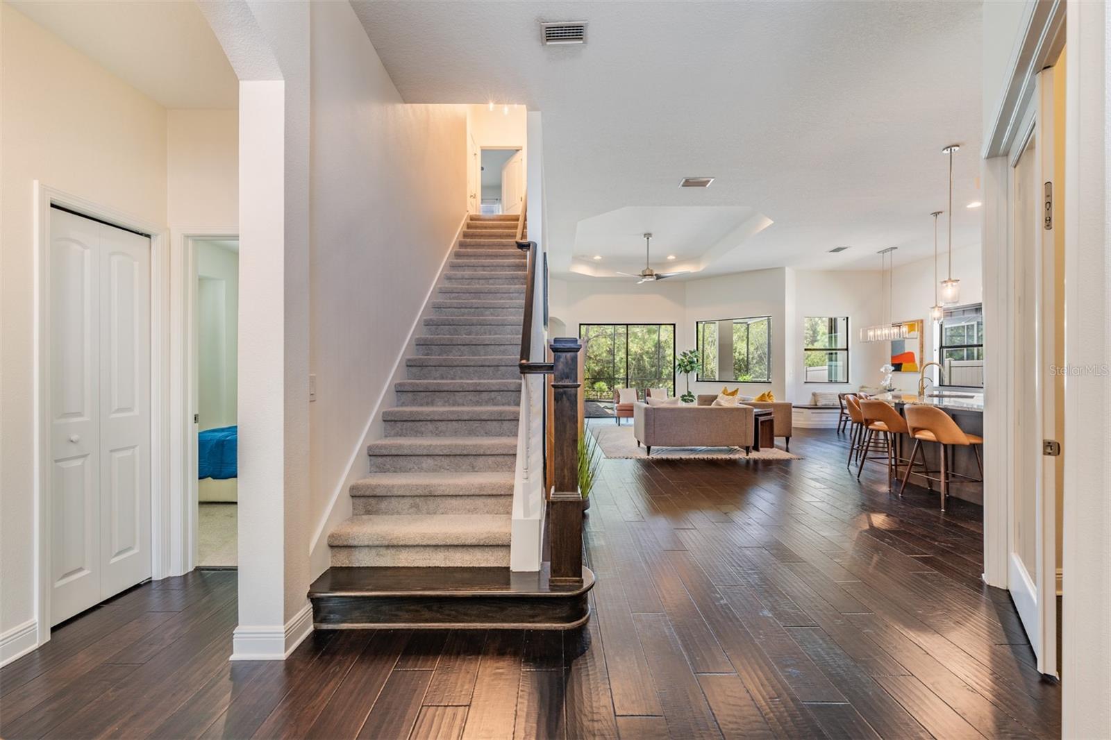 Stairs leading to bedroom 4 and bath 3 - a wonderful private area for teens or guests