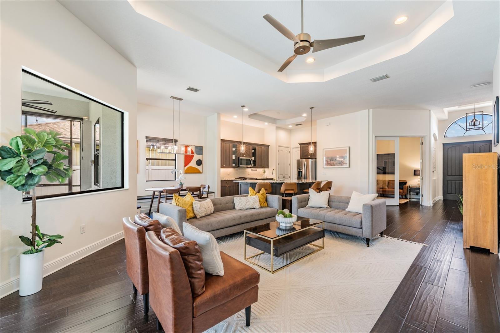 Great room with taller than usual ceilings for an open and airy feeling