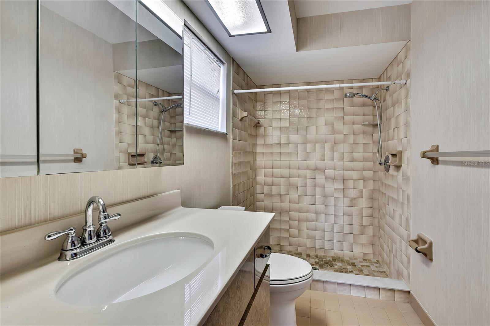 Tiled shower