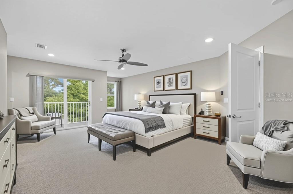 Virtually staged Primary Bedroom