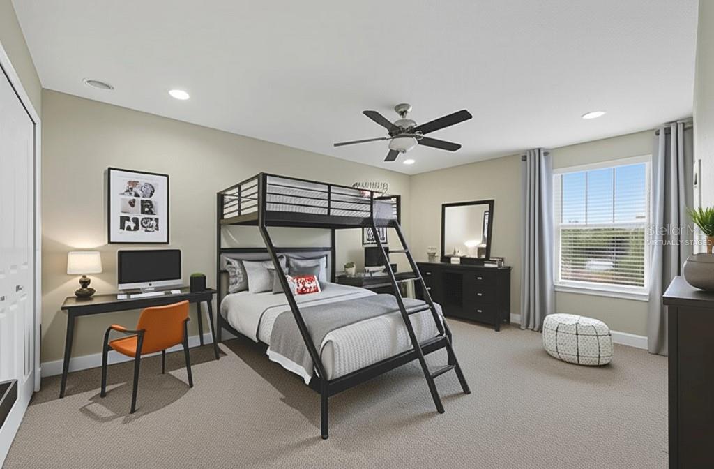 Virtually staged Bedroom 3
