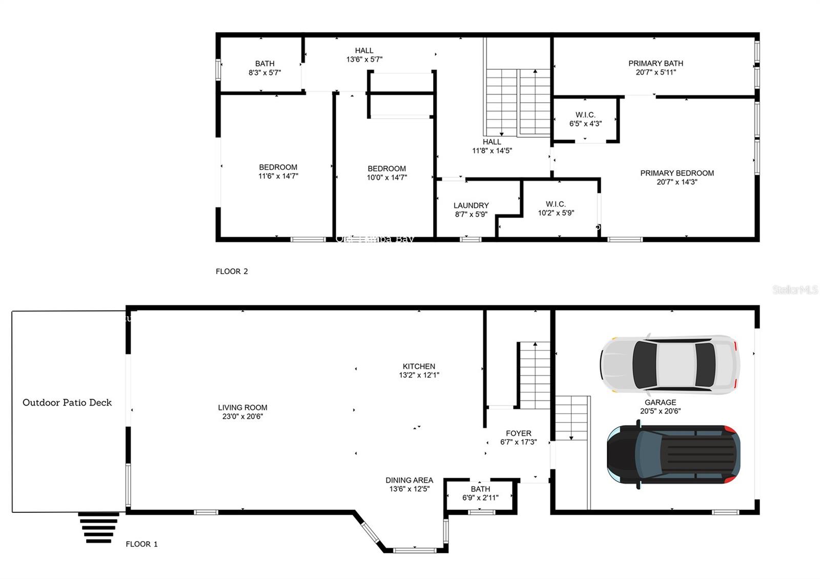 Two-story, spacious townhome.