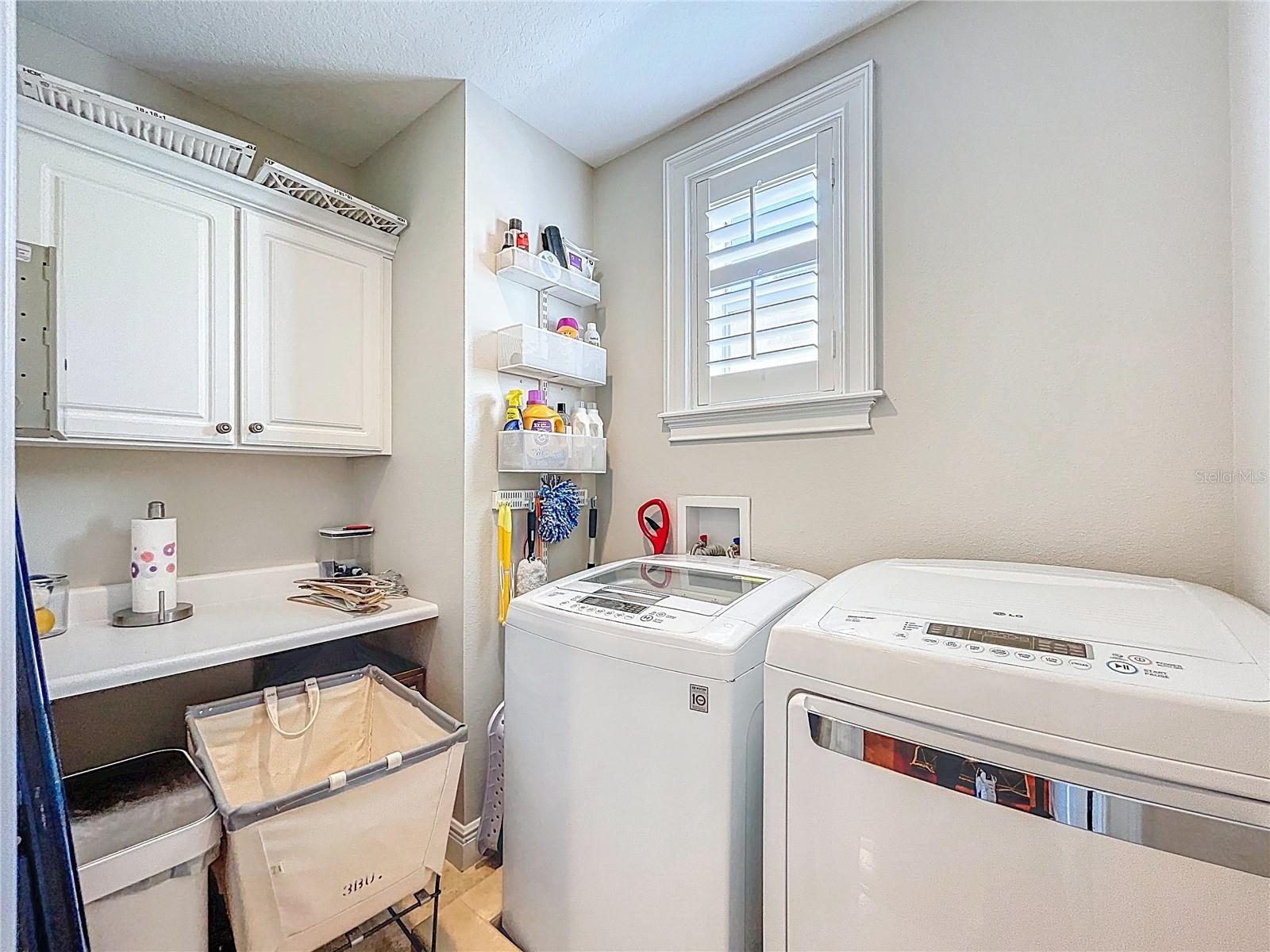 Upstairs laundry room.