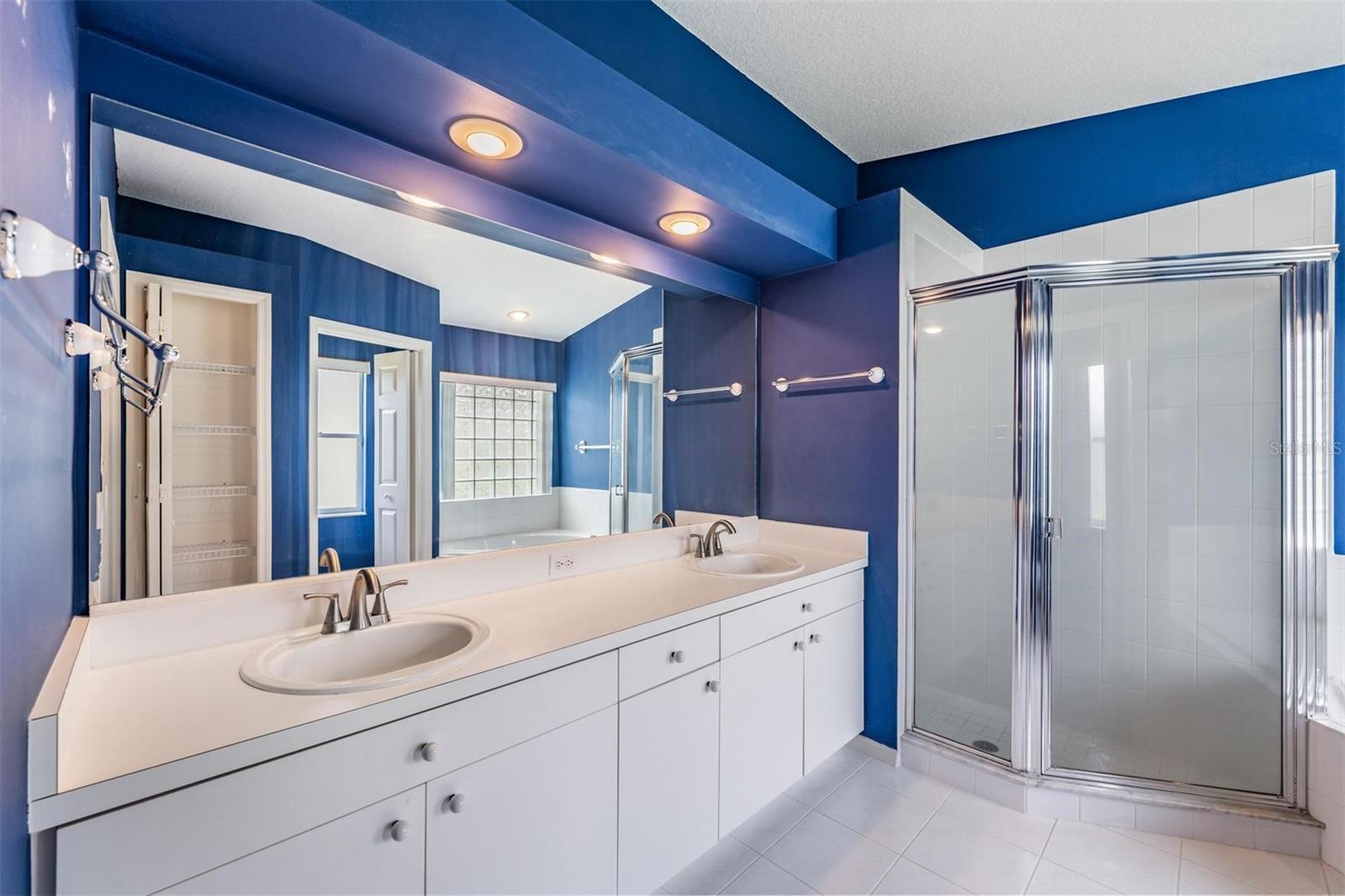 Master bath with step-in shower