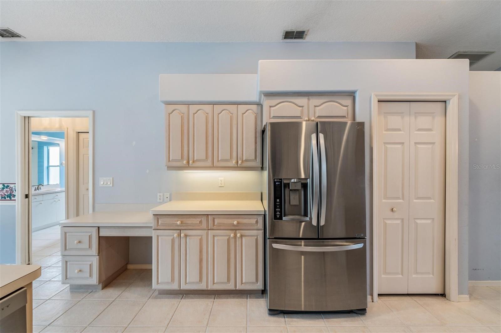 Secretary desk is the kitchen is a great touch