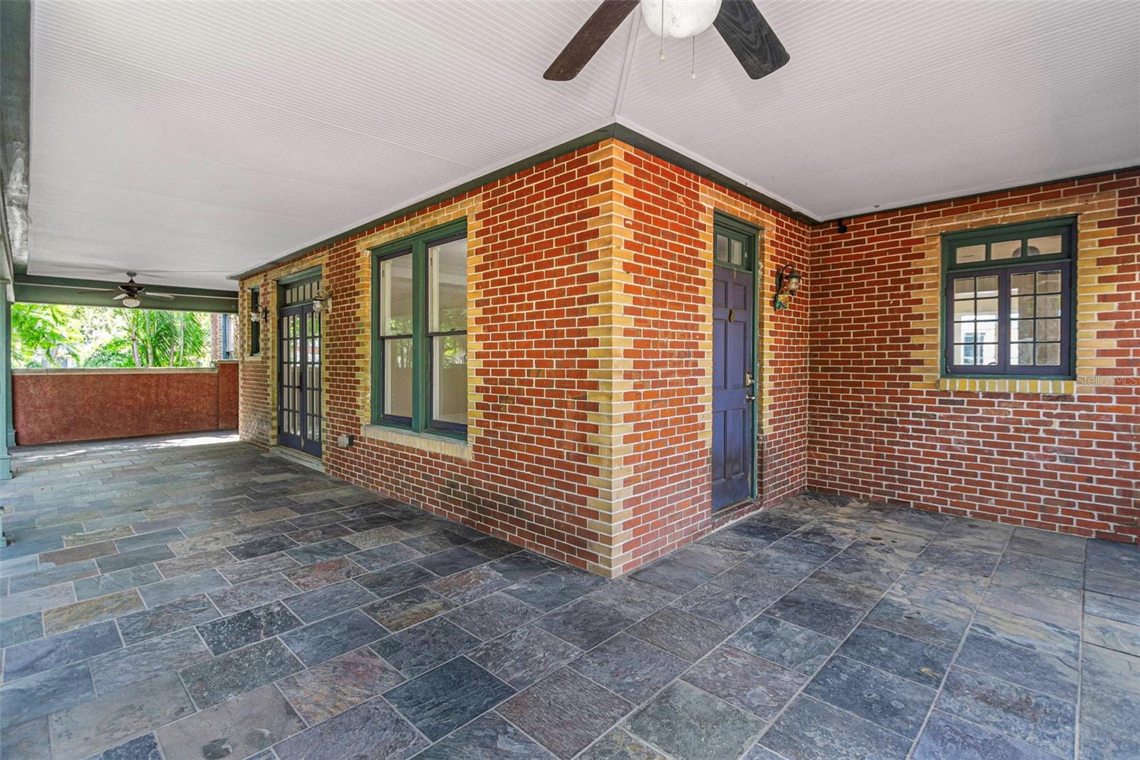 Beautiful covered outdoor space, off the dining room.  Great for entertaining!