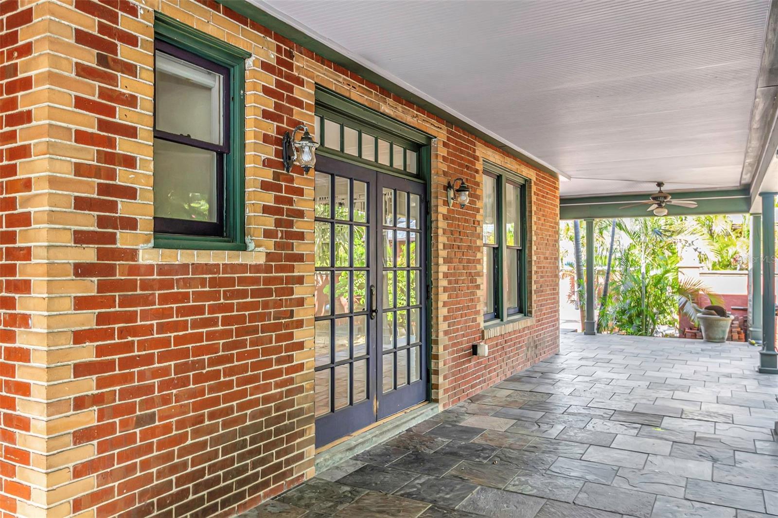 French doors to dining room