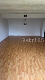Wide view of the living and dining room area