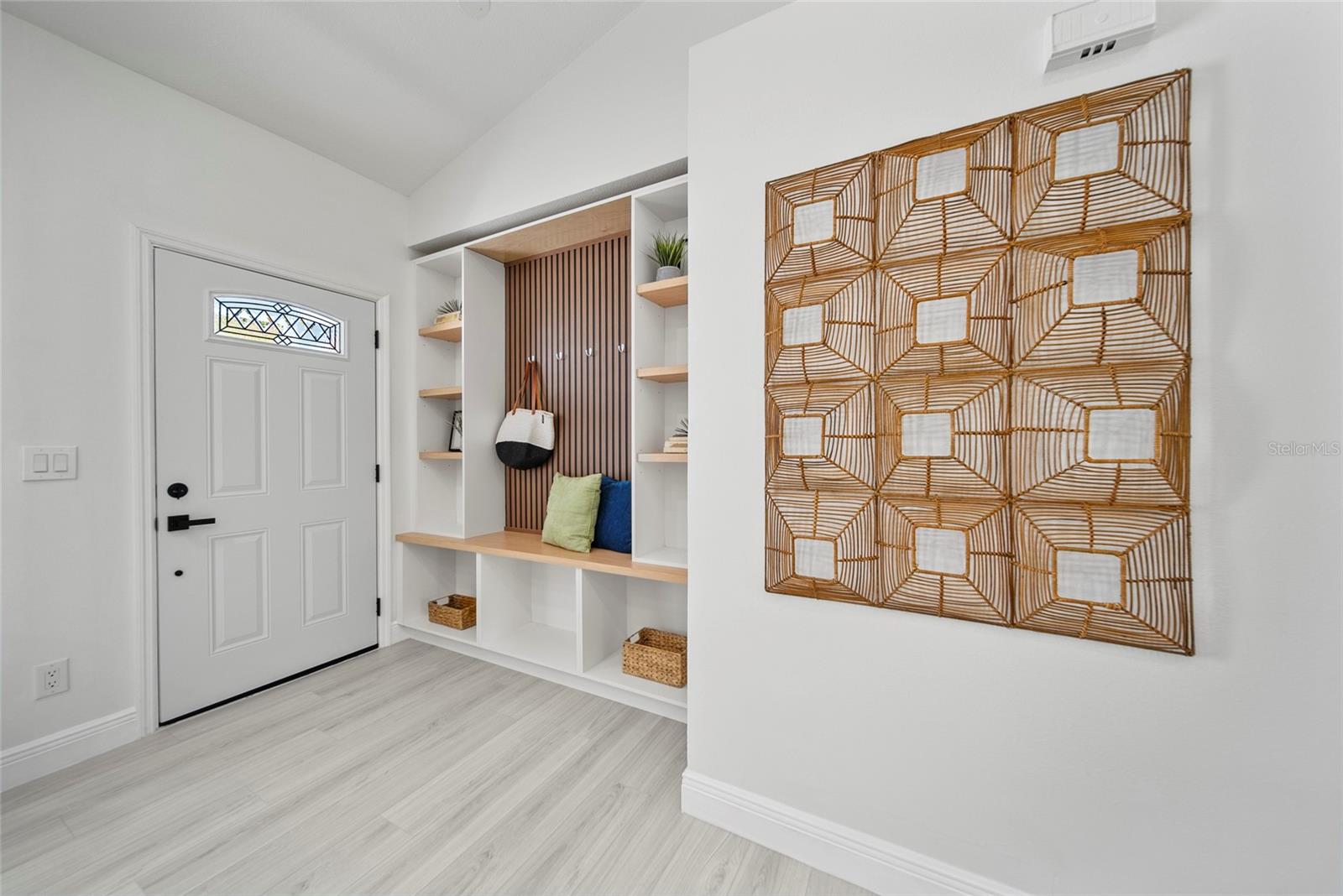 entrance custom accent wall