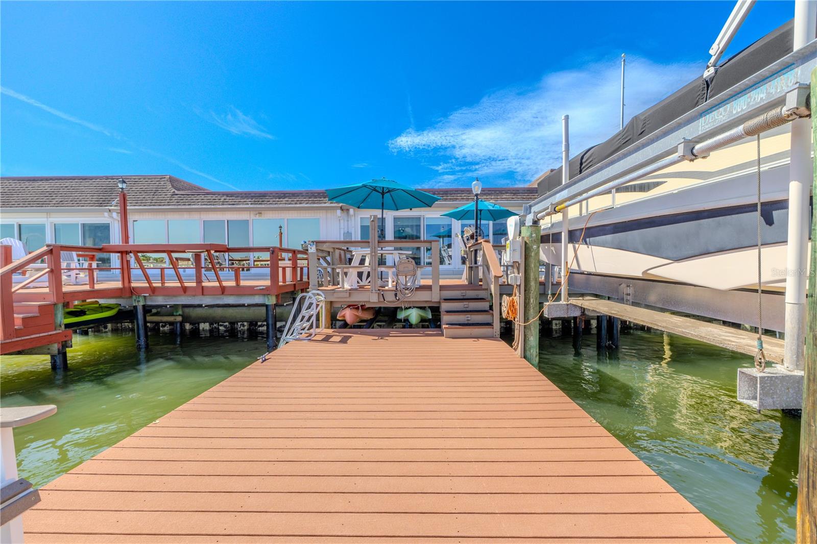 The lower dock offers easy water access and function