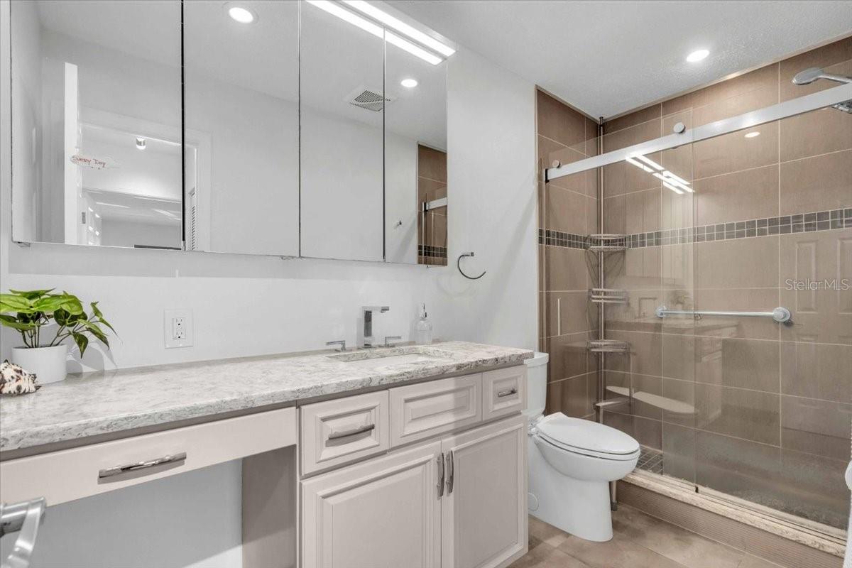 Large bath with walk in shower