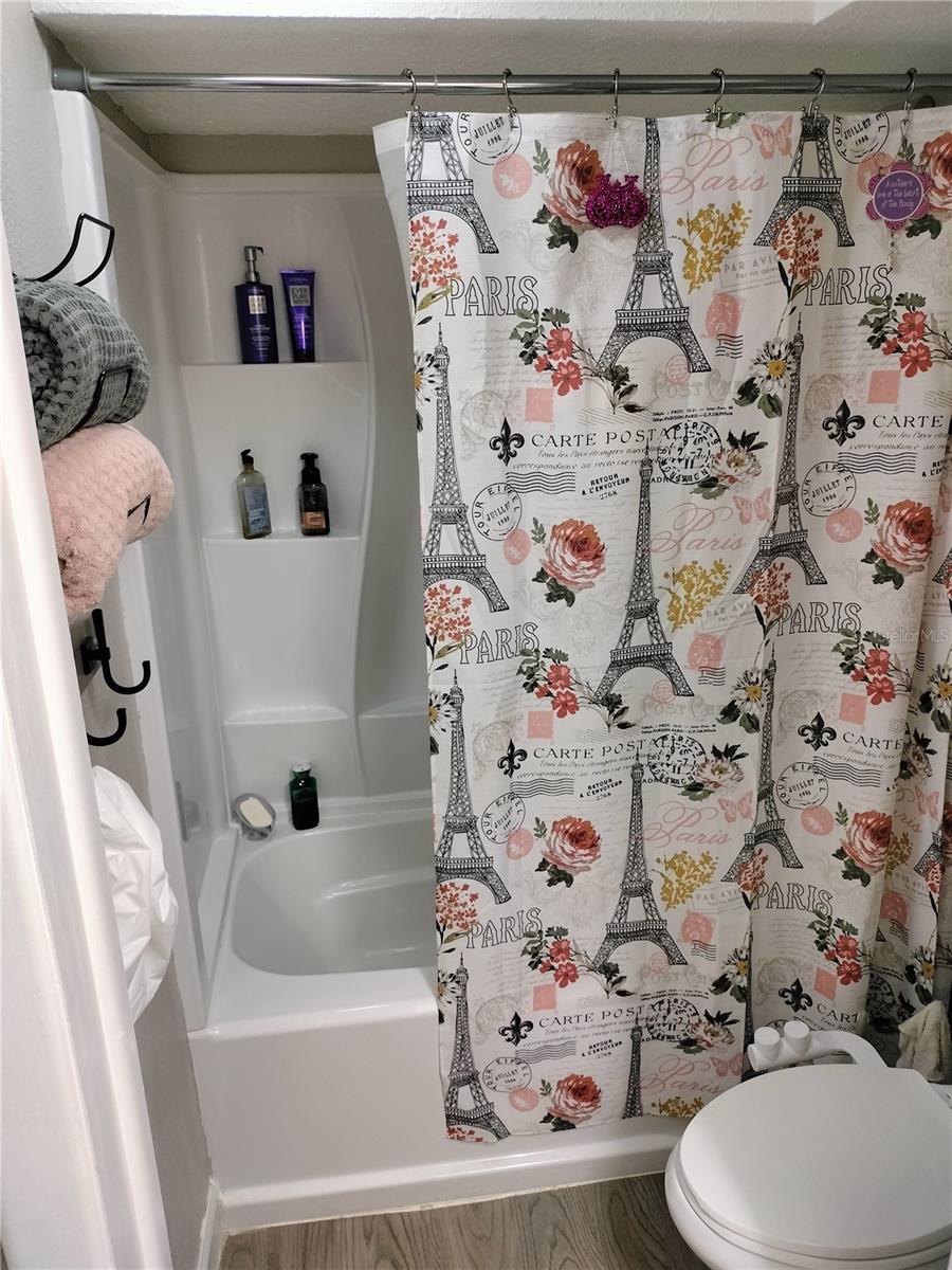 Primary shower with tub