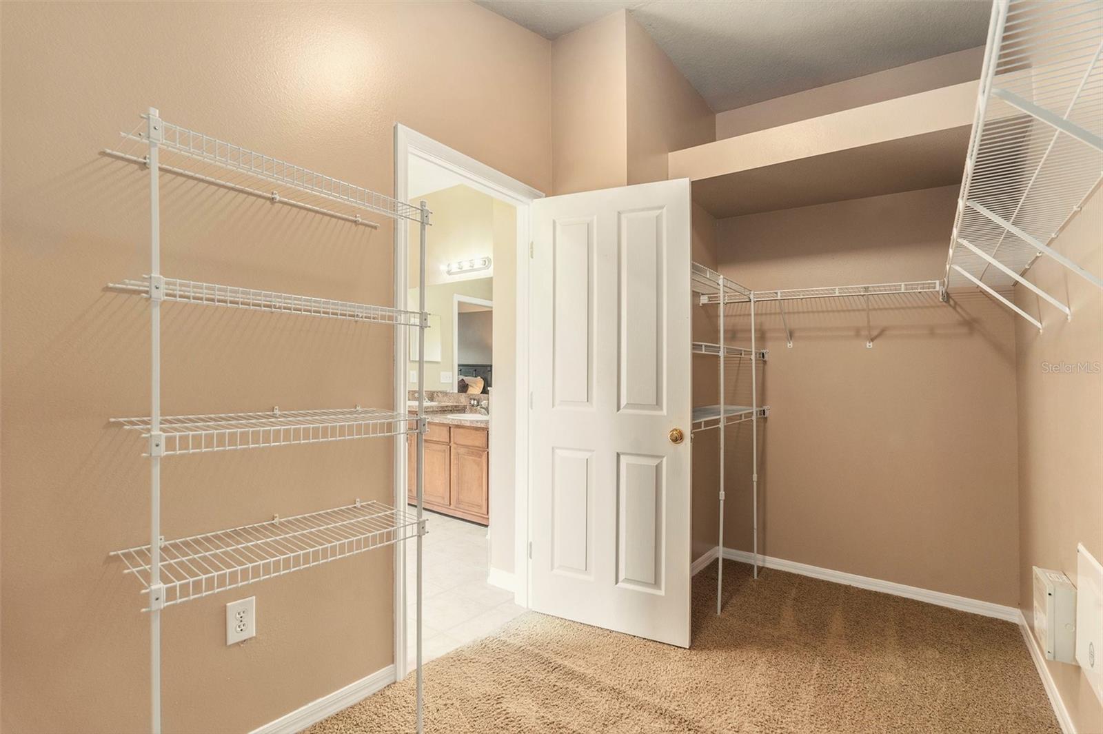 Huge closet (7'X12') with luggage shelf