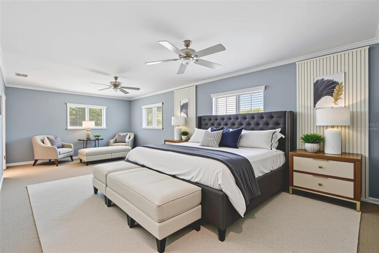 Primary Bedroom virtually staged