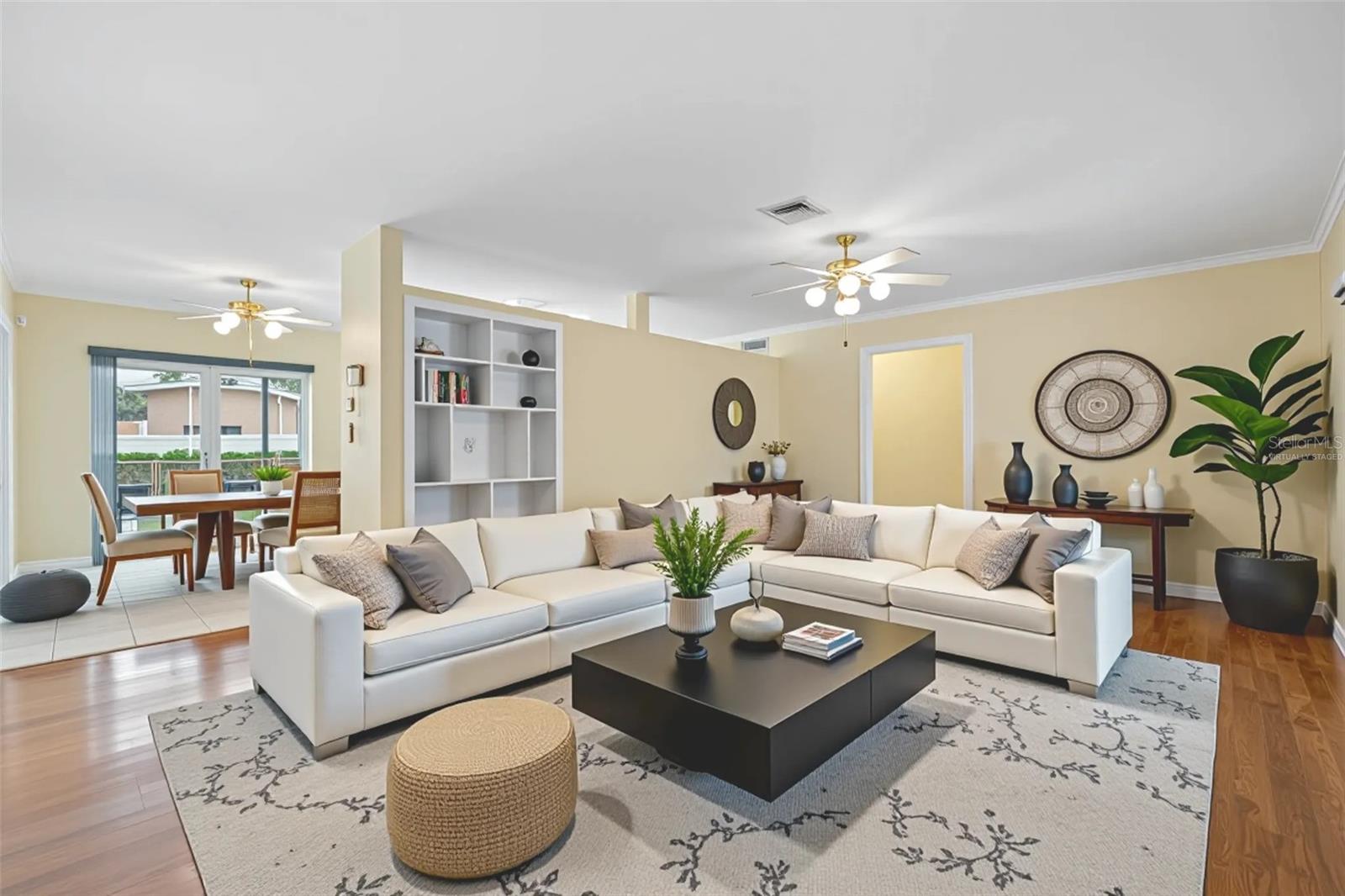 Living room virtually staged