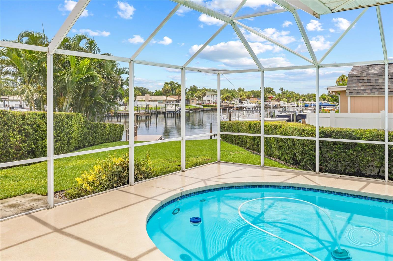 Heated pool with view of the water