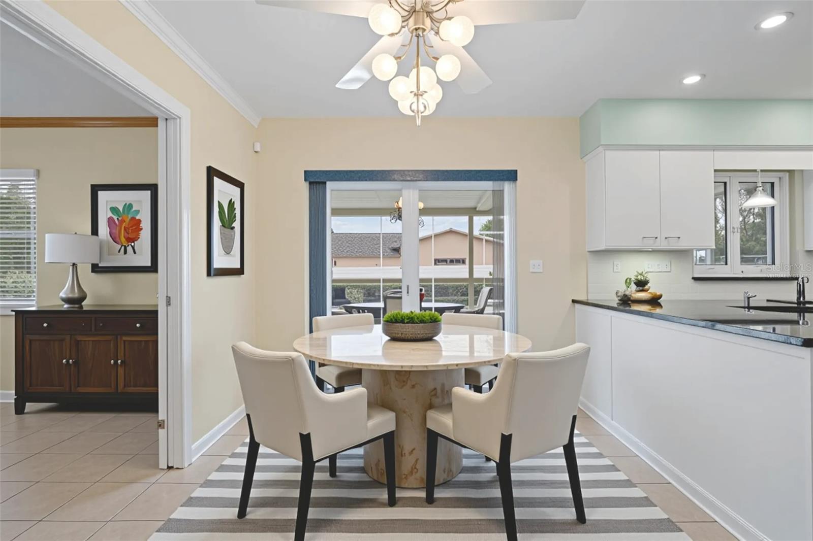 Dining room virtually staged