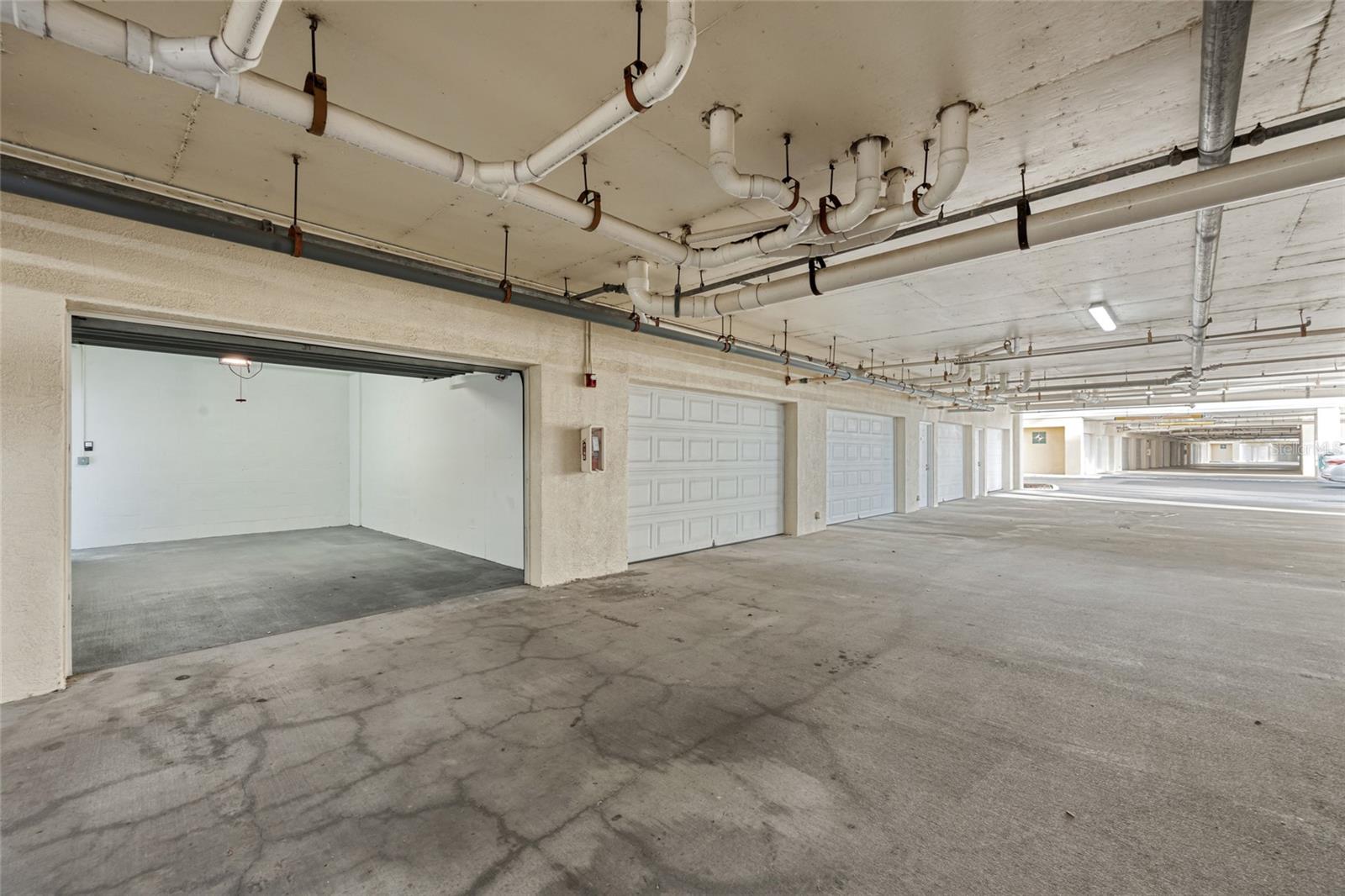 Oversized under building garage equipped with electric. Easy in and out.
