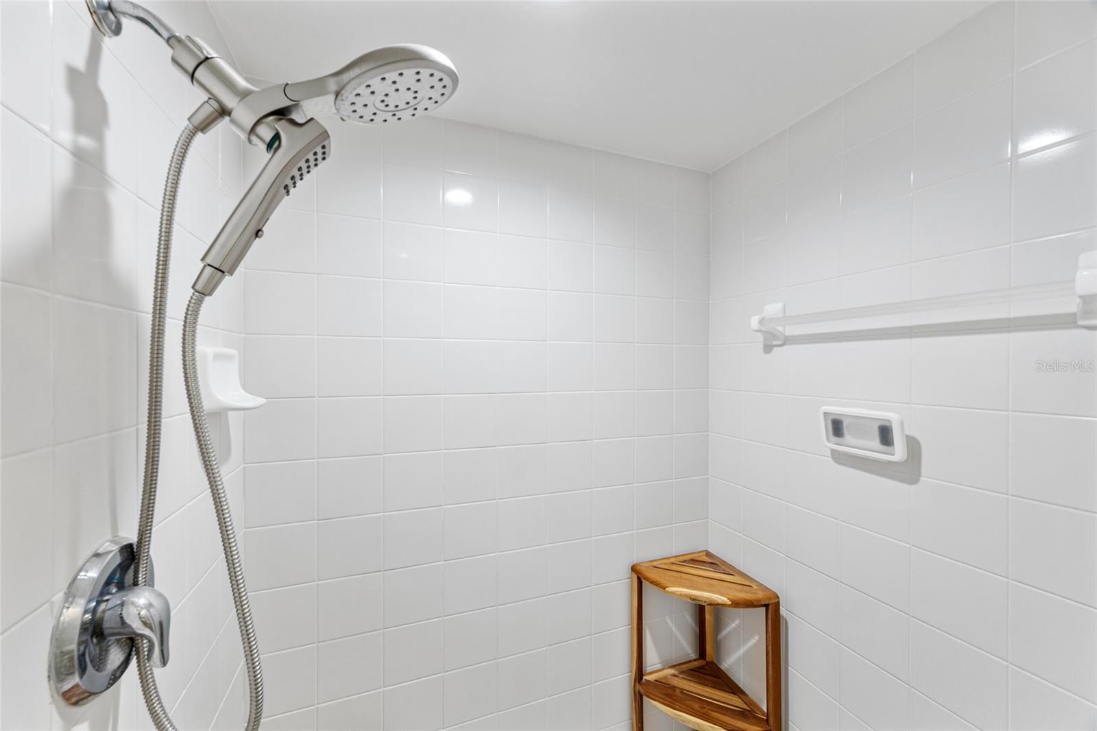 Large walk in shower.