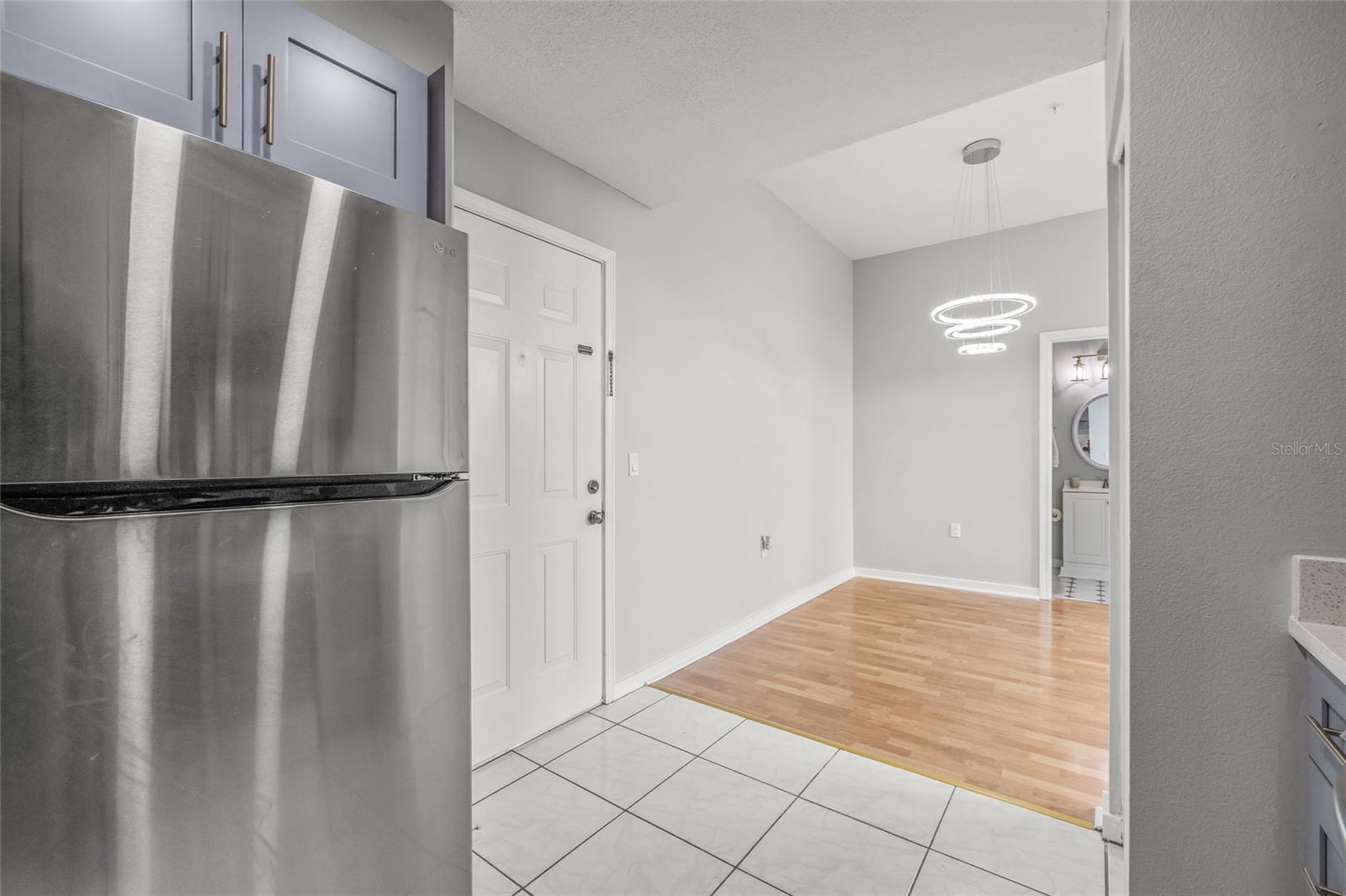 There is a Brand New Stainless Steel Refrigerator