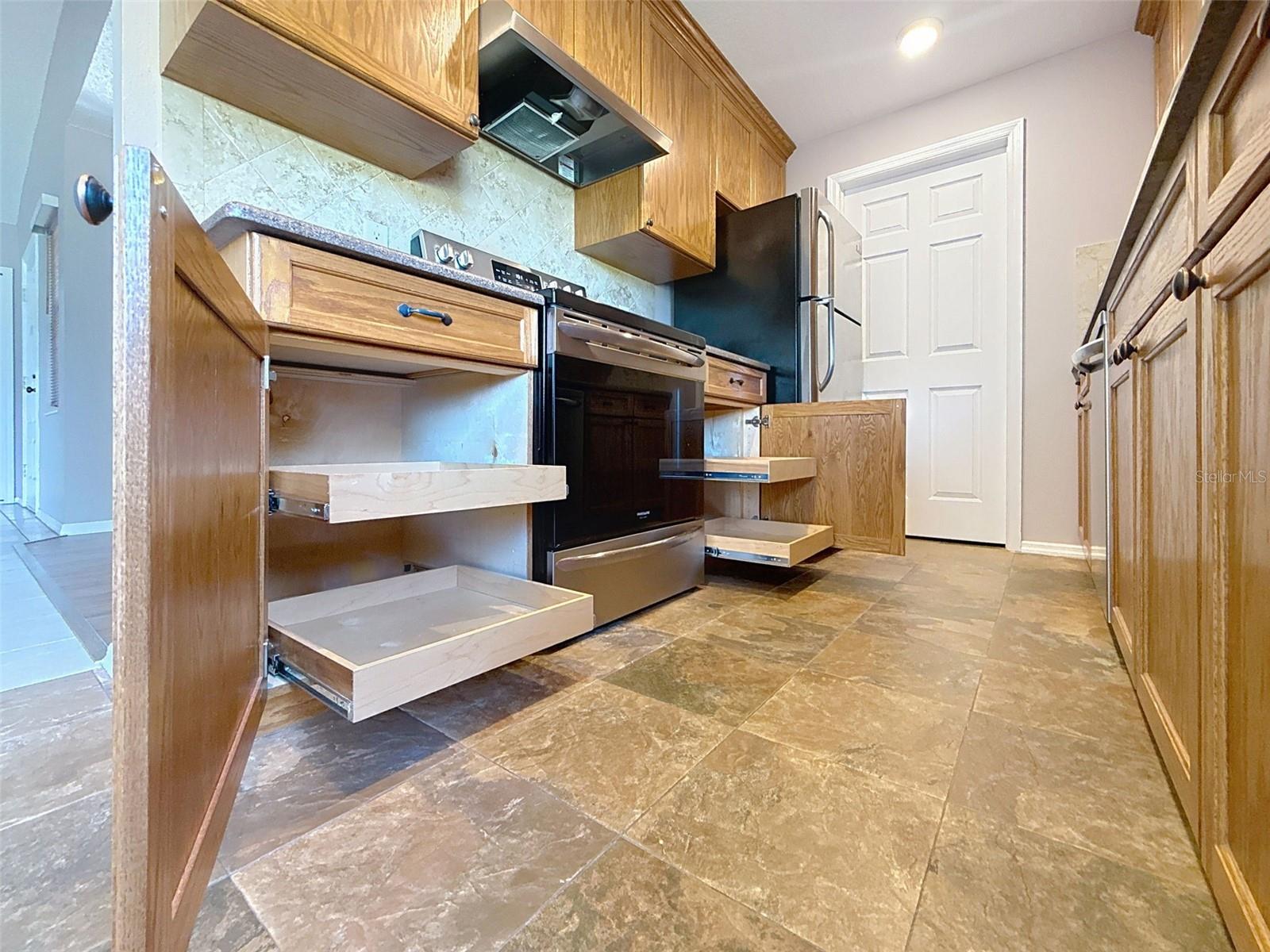 Wood Cabinets with Pull-outs