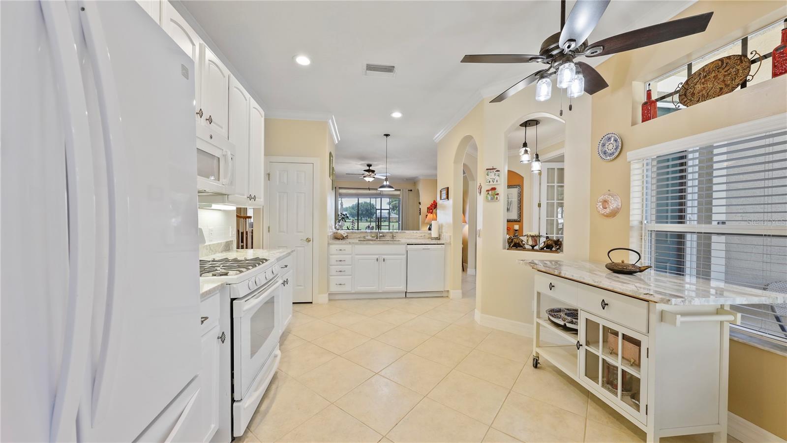 MOVEABLE GRANITE TOP ISLAND FOR FOOD PREP