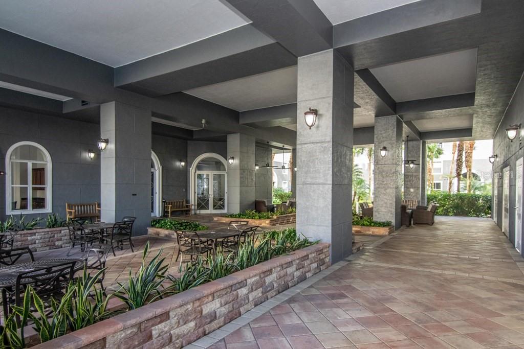 Loads of sitting and lounging areas all wifi accessible and steps from the beautiful courtyard and pool.