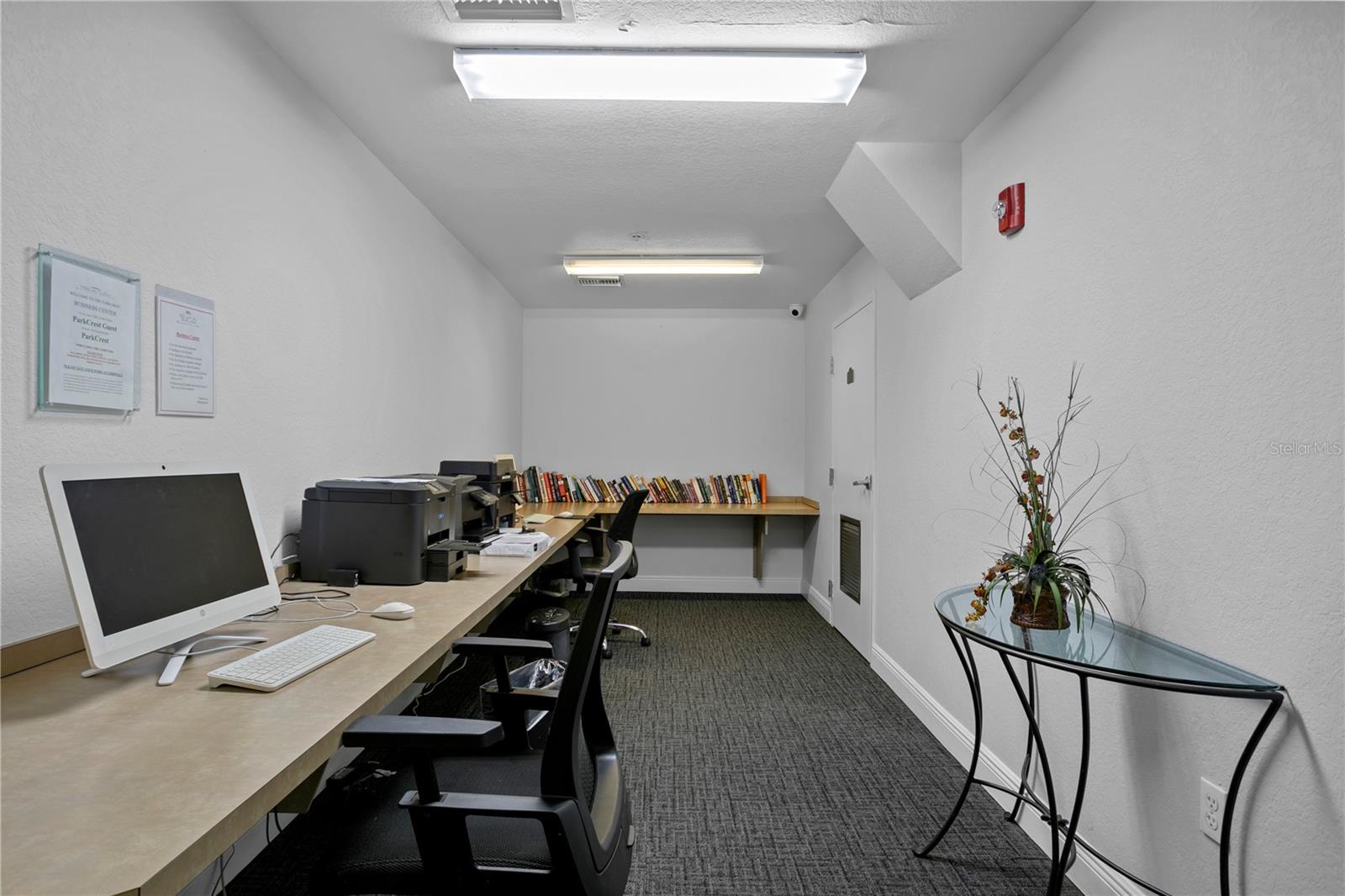 Business center with printer/copier; book sharing, etc.