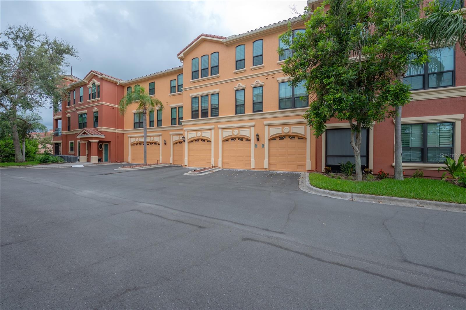 Side of building with garage
