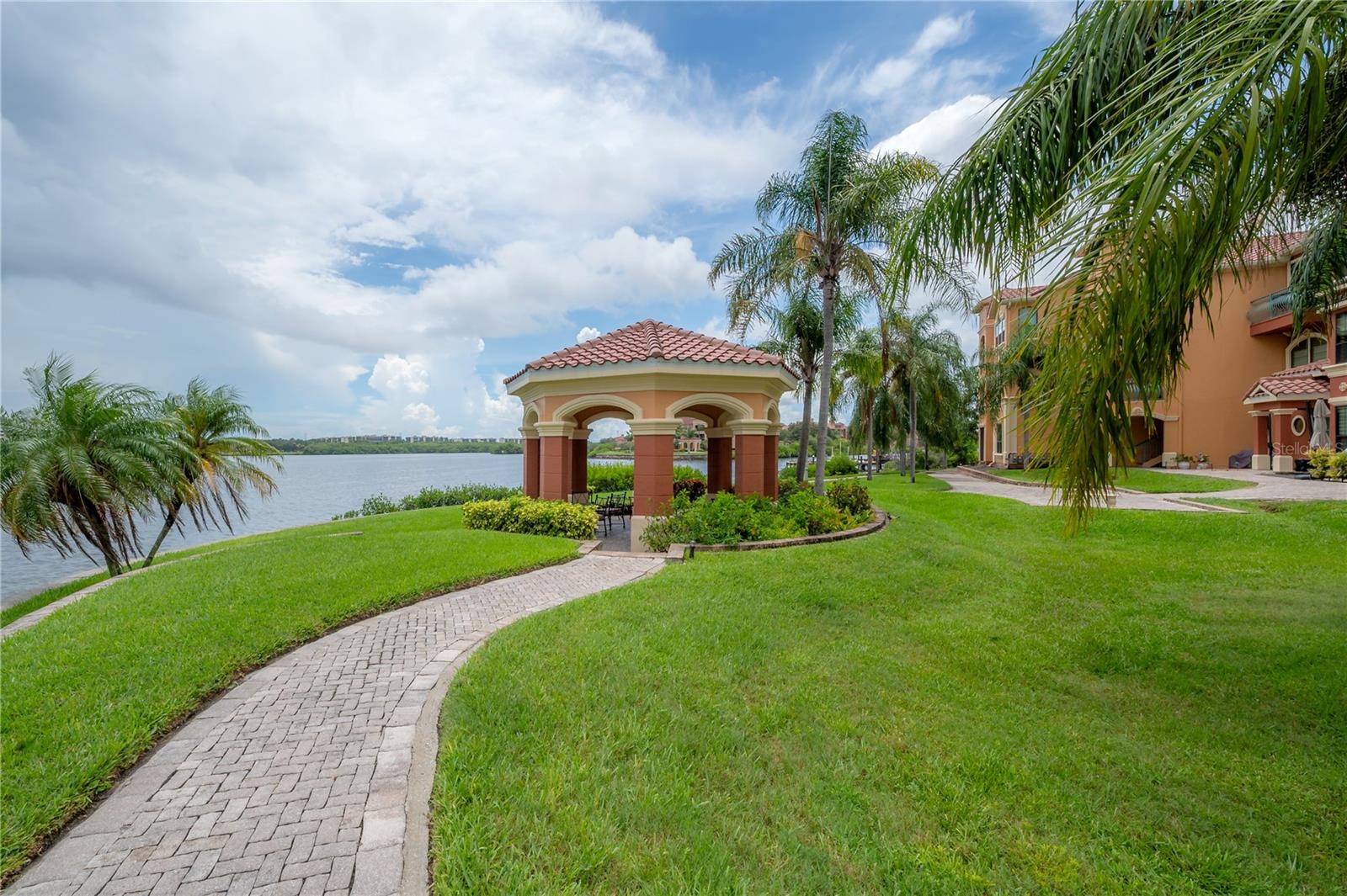 1.5 Mile waterfront walkway ending with gazebo overlooking Tampa Bay and amazing sunrises