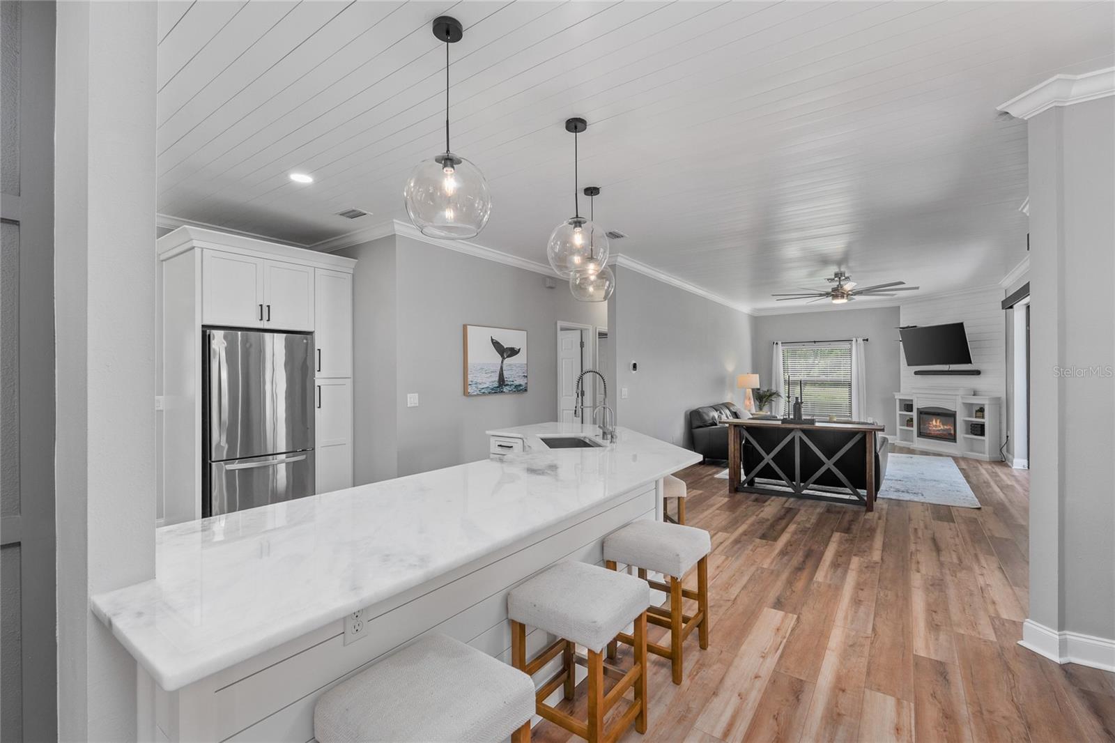 Kitchen opens to the Family room