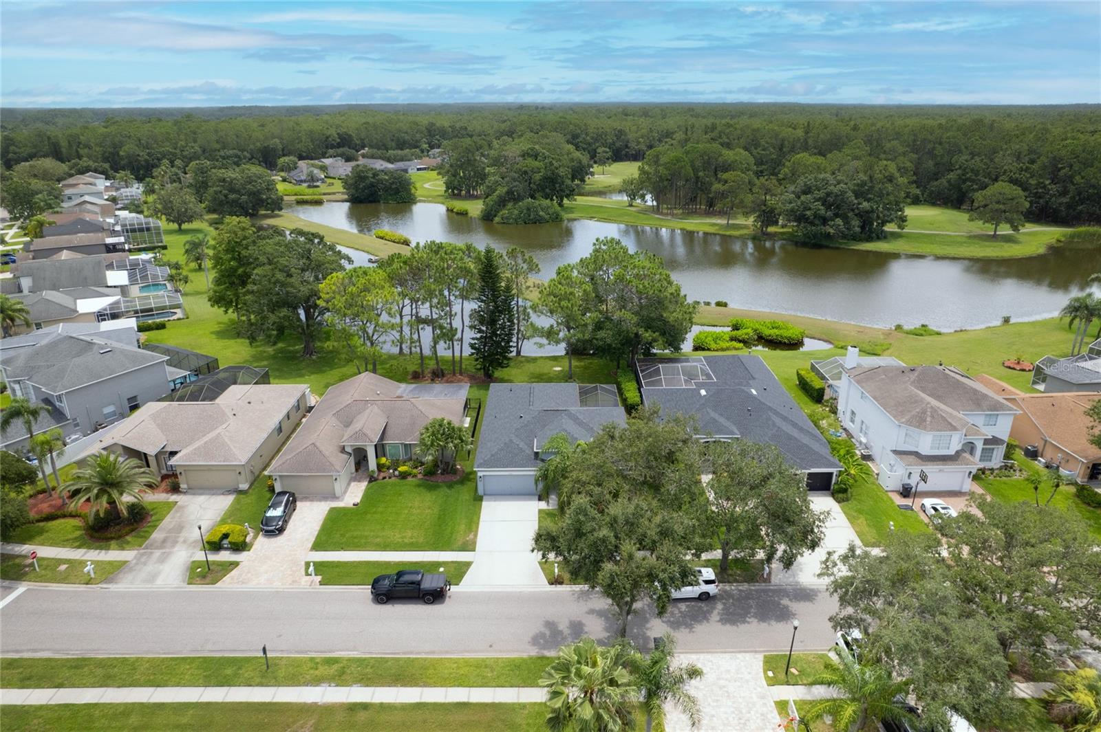 Aerial view of the home