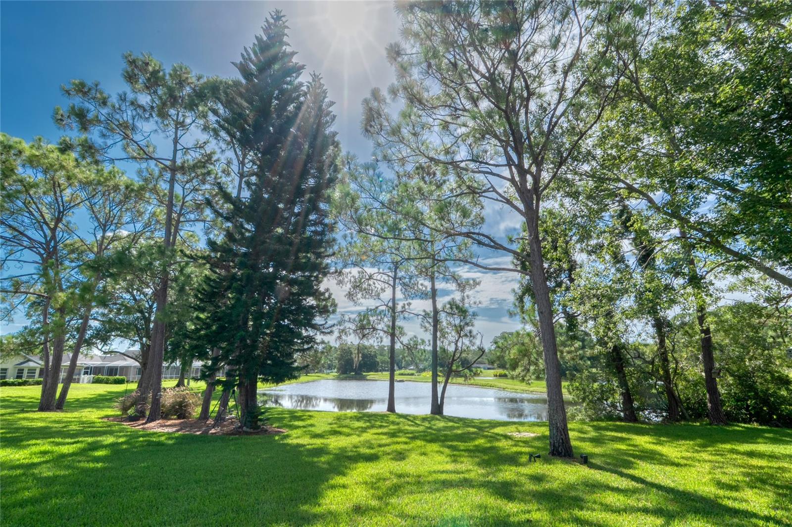 View of the water and mature trees at the rear of the home
