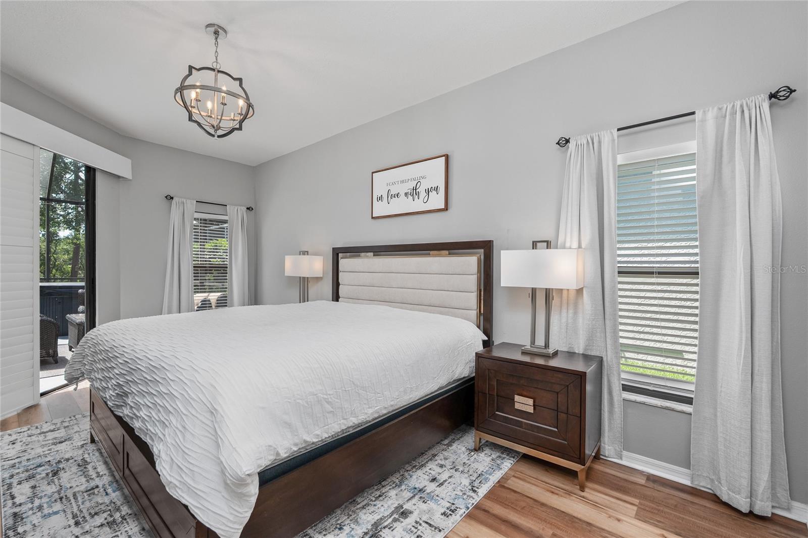 Primary Bedroom with access to screened Lanai