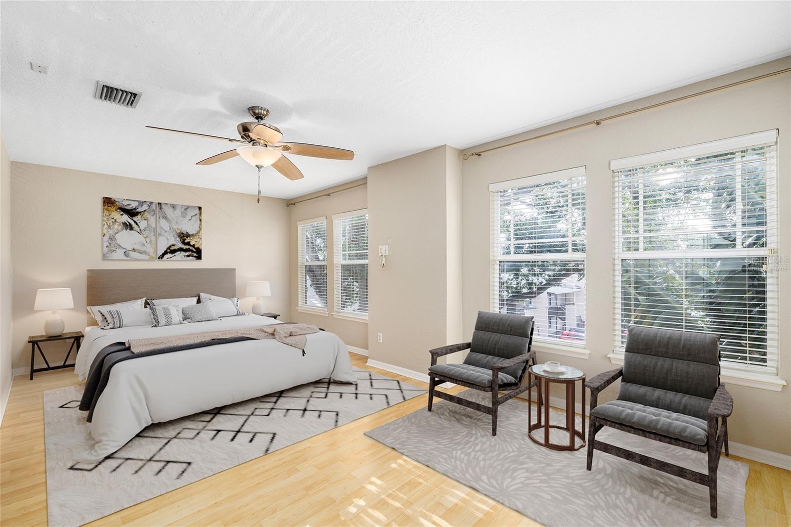 Virtually Staged Primary Bedroom