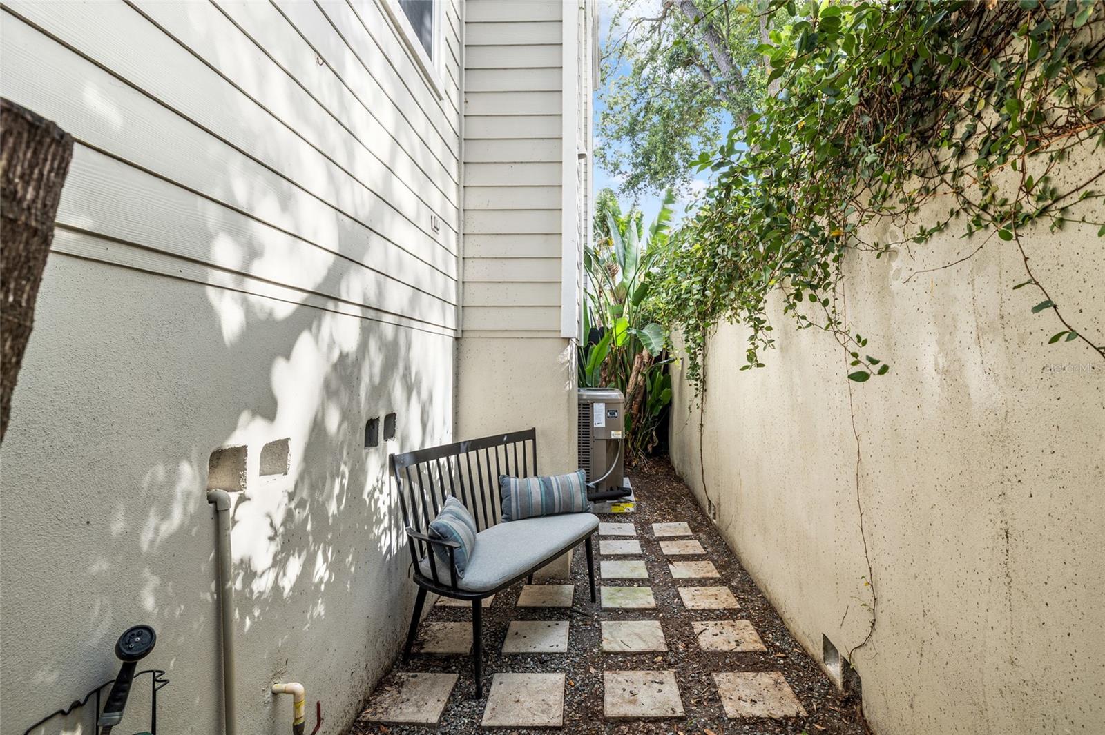 Private courtyard in the back is a serene space