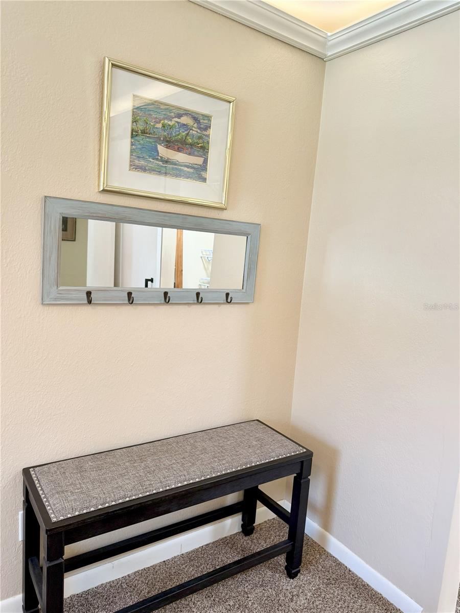 Primary Bed w/tray lighting and walk-in closet