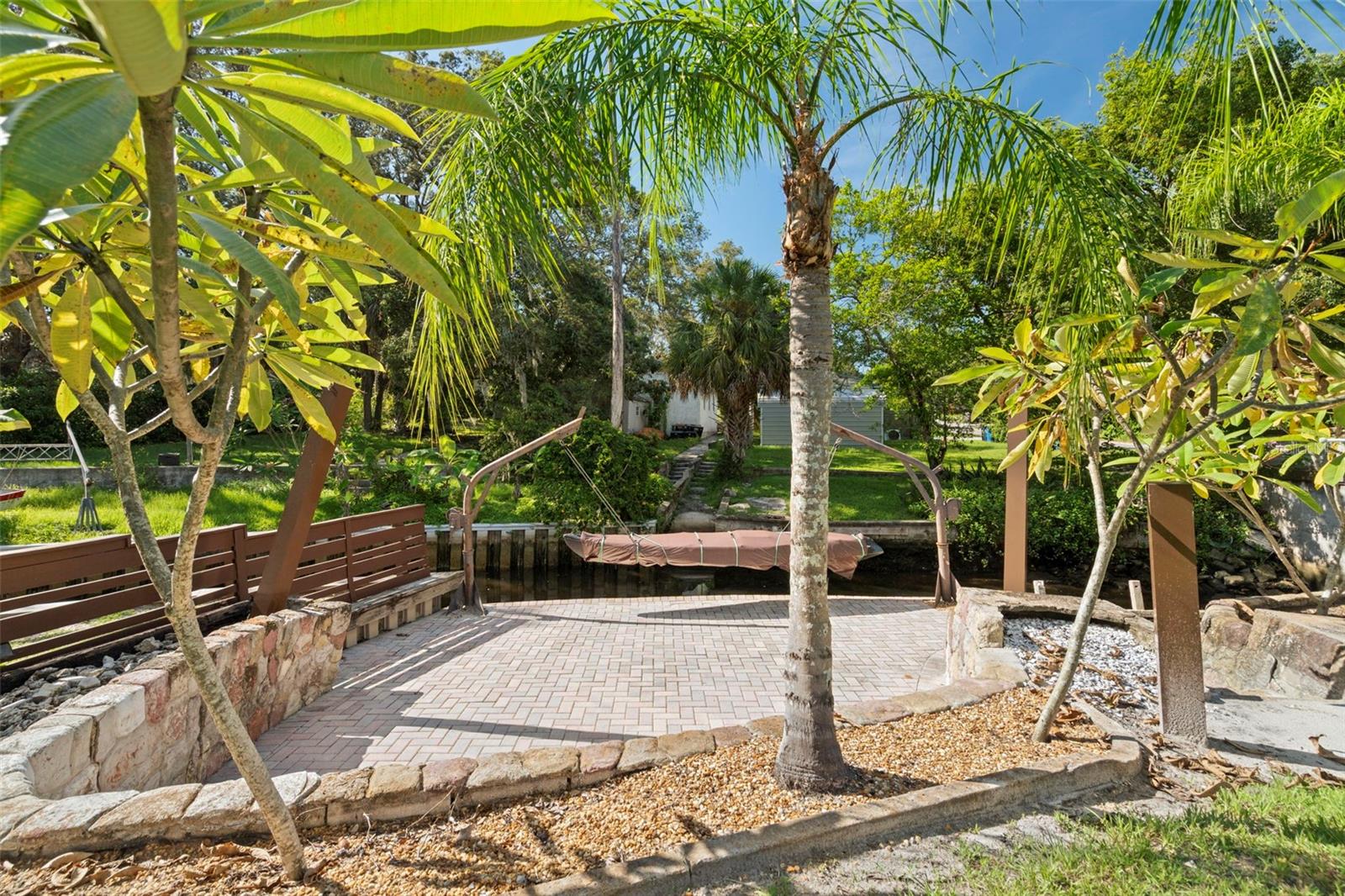 Canal side paved patio