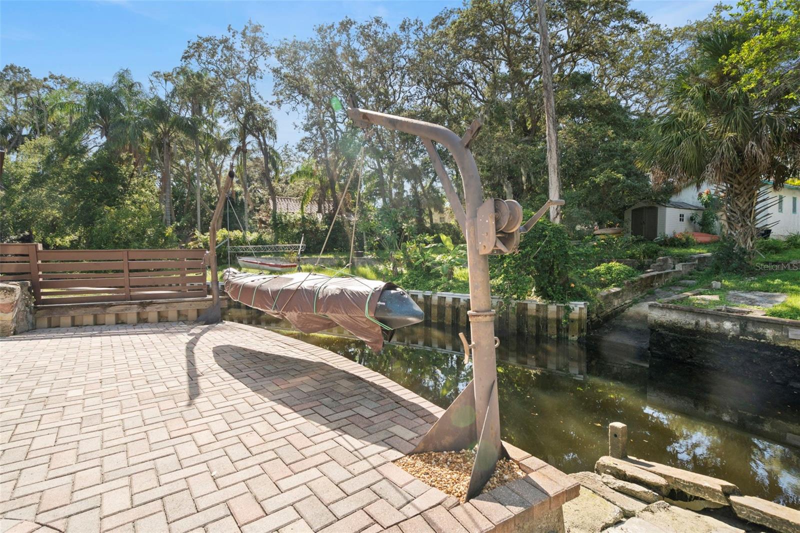 Canal side paved patio