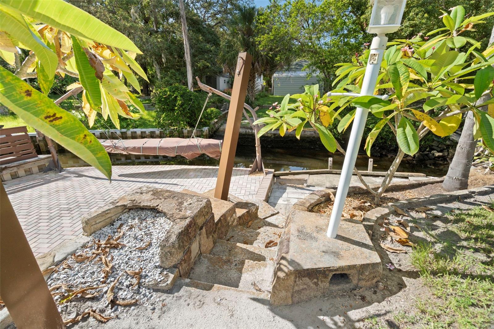 Canal side paved patio