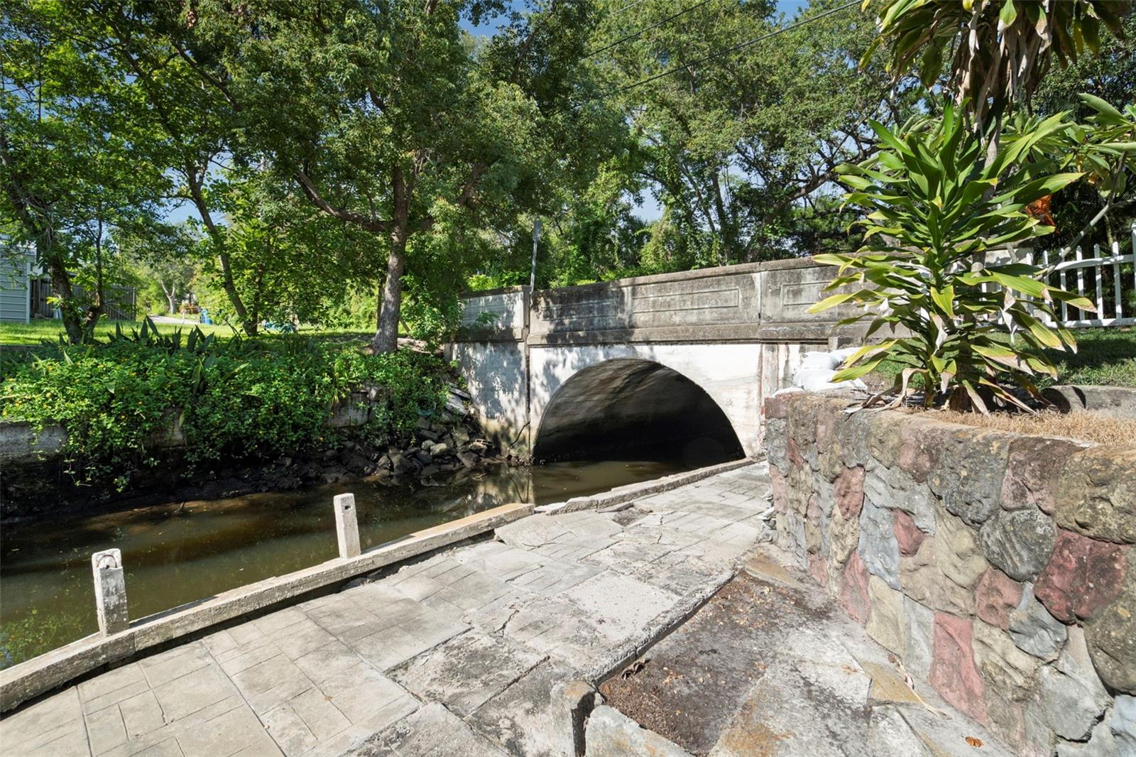 Canal side paved patio