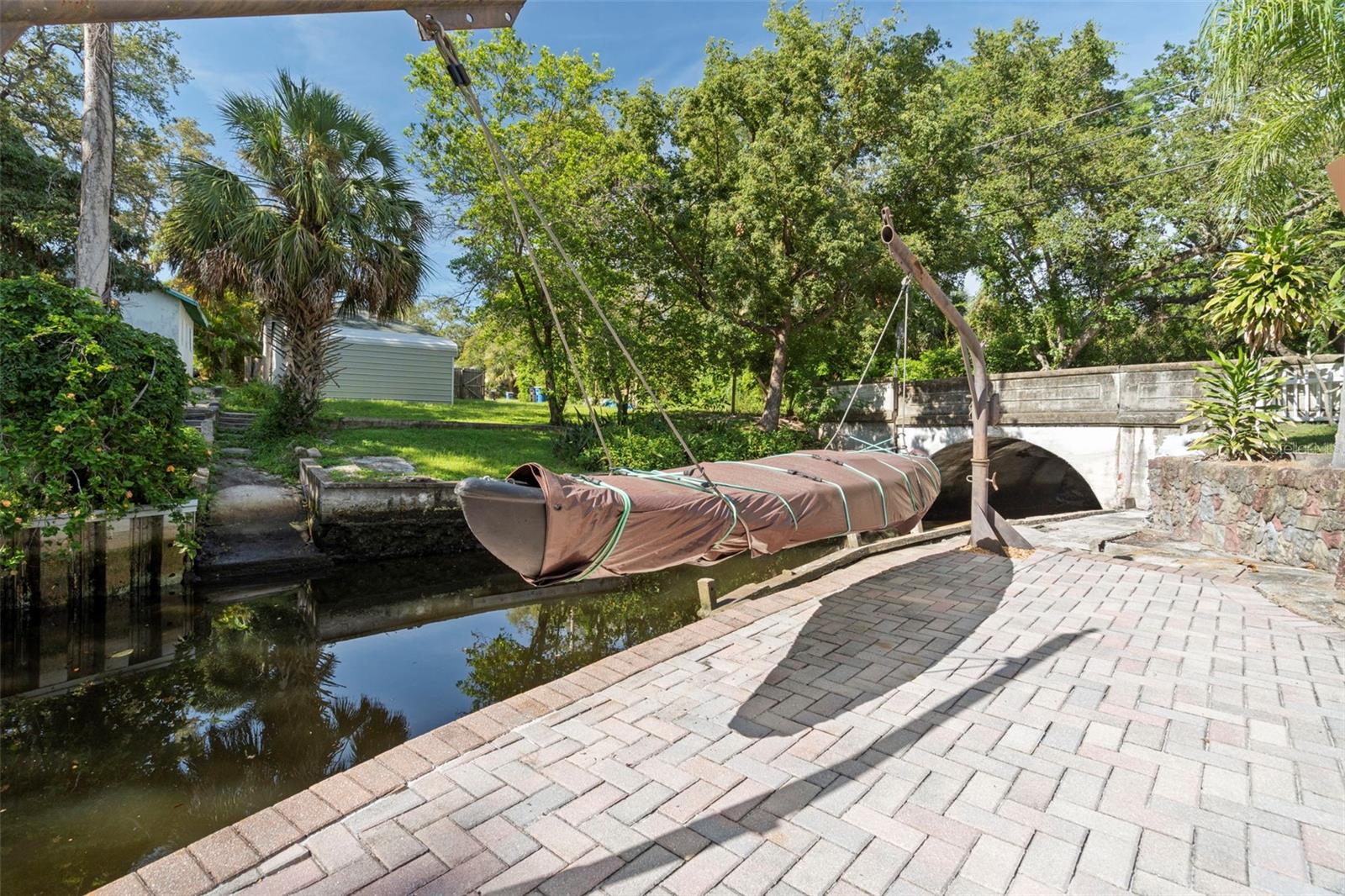 Canal side paved patio