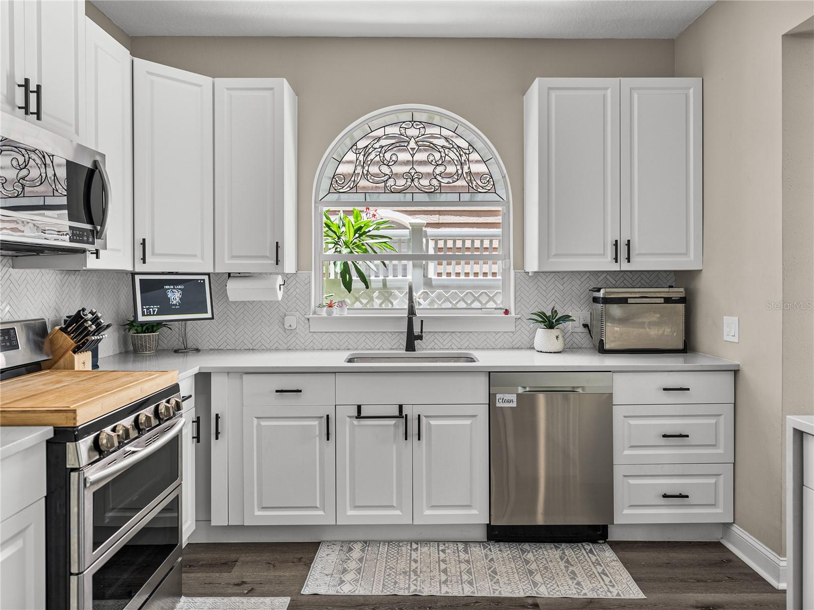 Kitchen with stone countertops