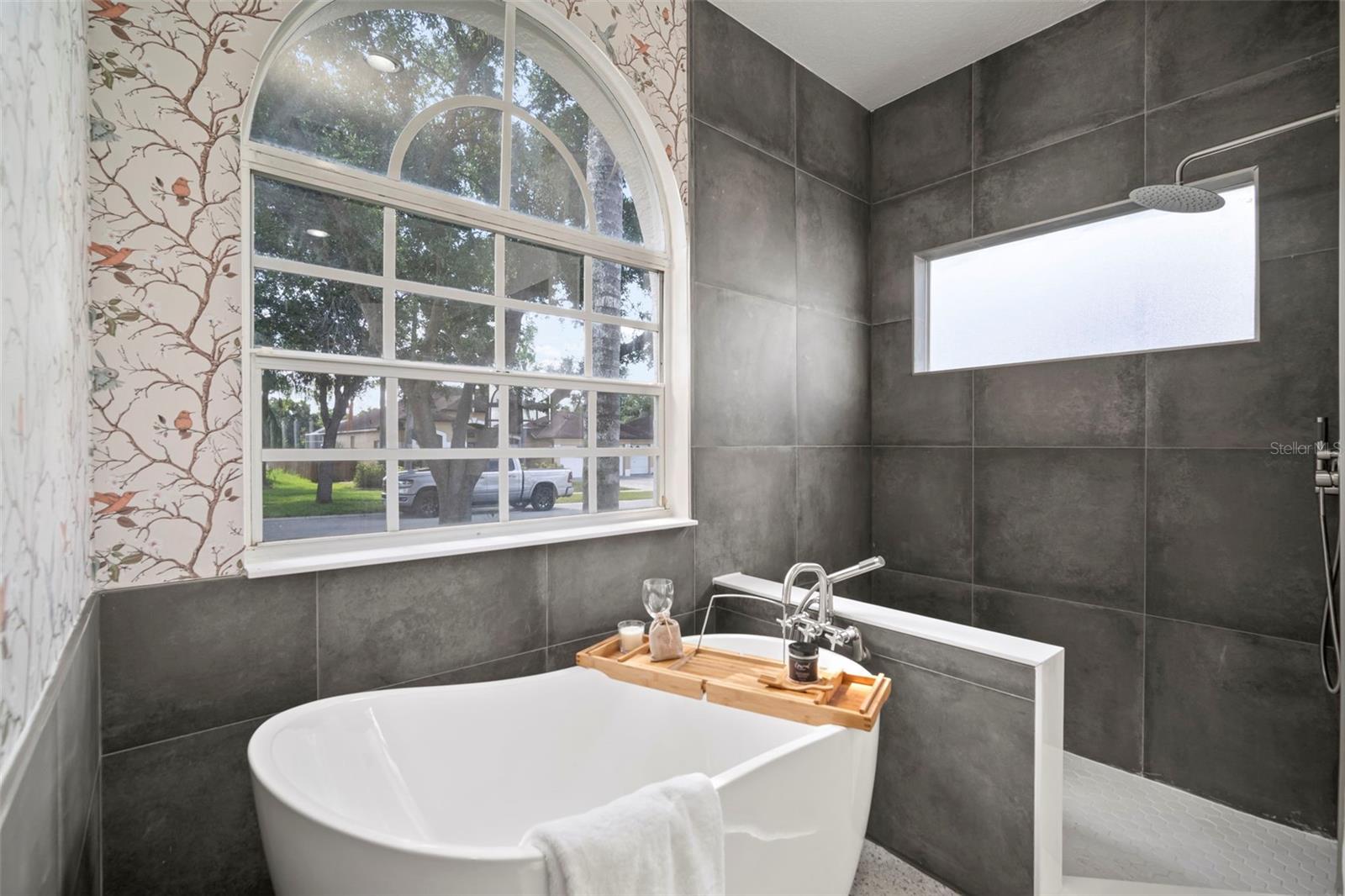 New Stand Alone Tub and Walk in Shower