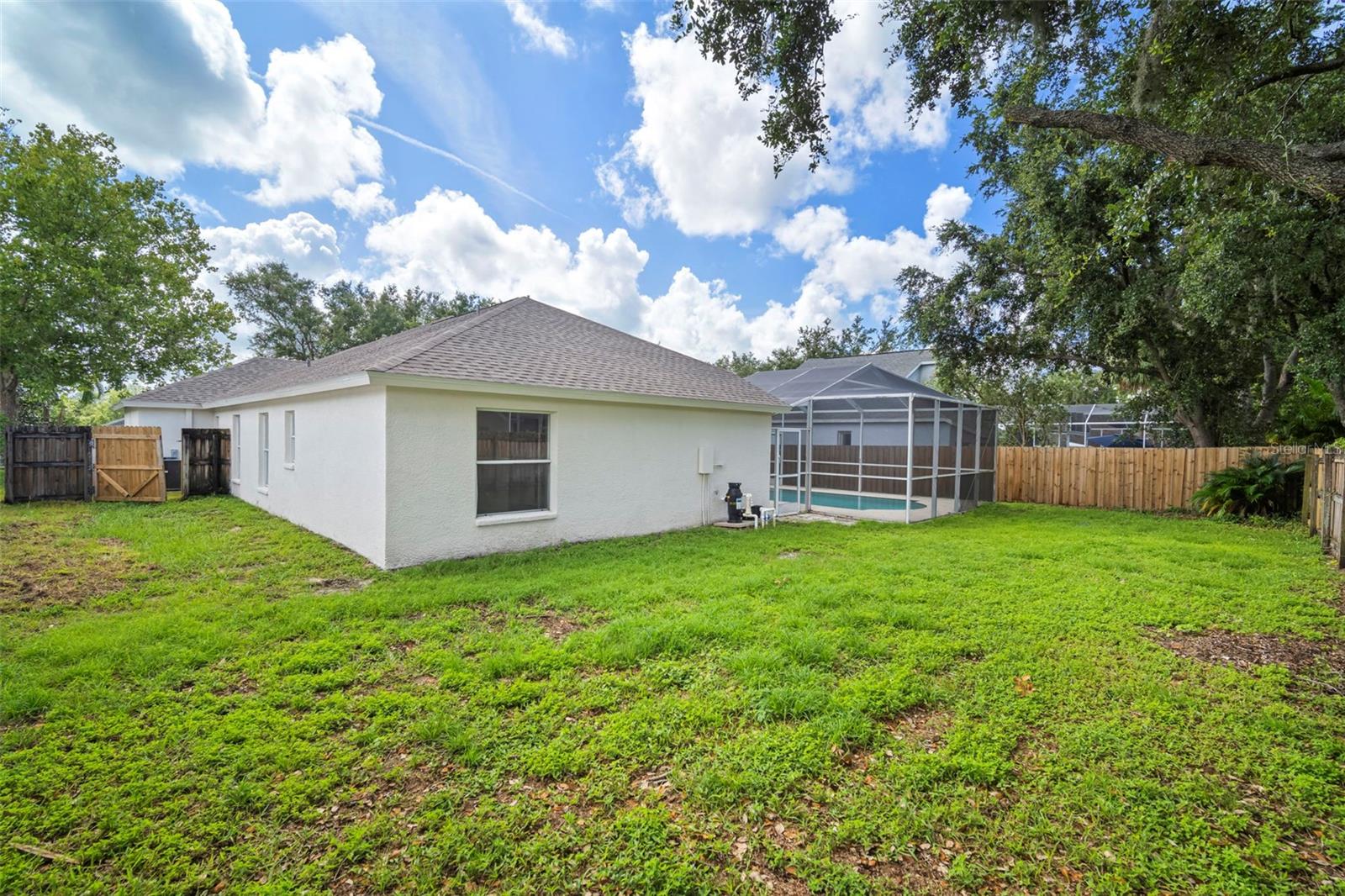 Fully fenced back yard