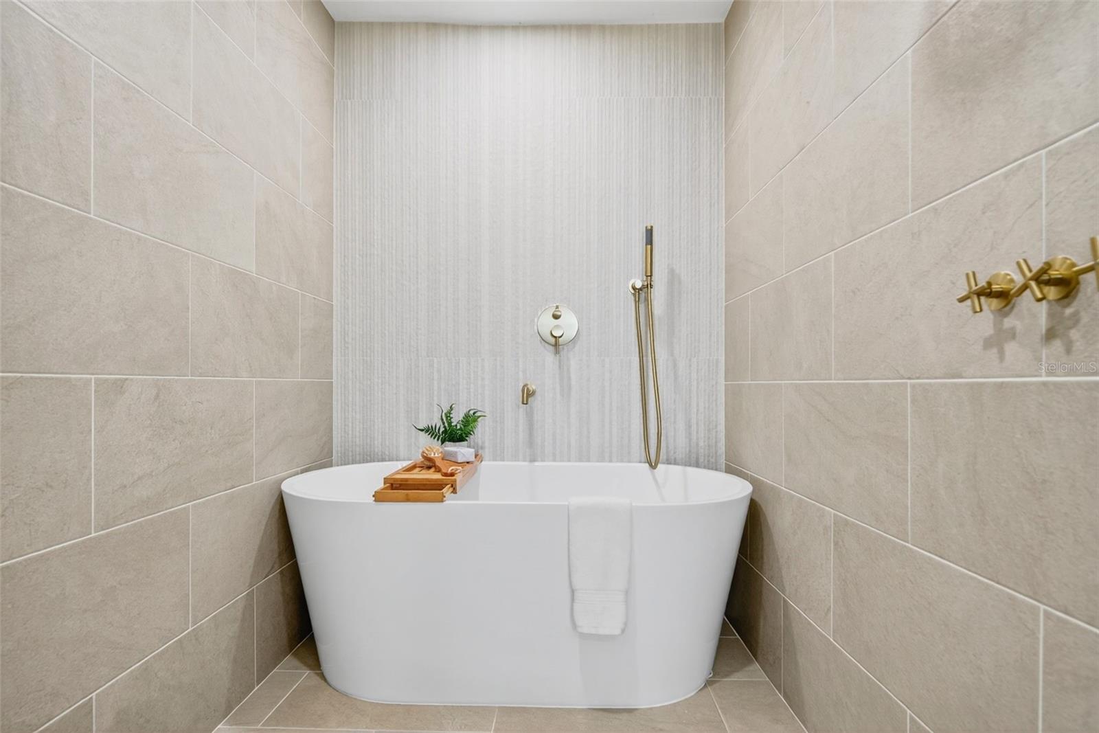 Wet Room with Shower and Freestanding Tub Combo